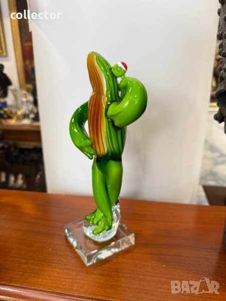 Ръно изработена жаба от цветно стъкло. №7387, снимка 1