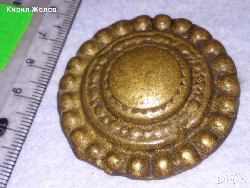 СТАРИНЕН ЕЛЕМЕНТ от УКРАСА на КОНСКА СБРУЯ ОГЛАВНИК - БРОНЗ и ЖЕЛЯЗО КОВАН РЯДЪК за КОЛЕКЦИЯ 38621, снимка 1