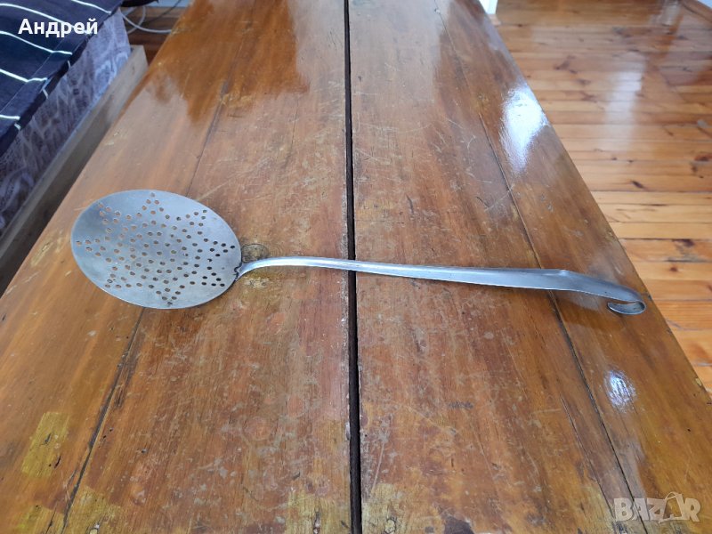 Стара решетъчна лъжица,бъркалка #5, снимка 1