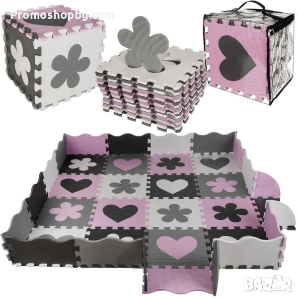 Килимче за игра тип пъзел от 36 части, 140х140х1 см, снимка 1