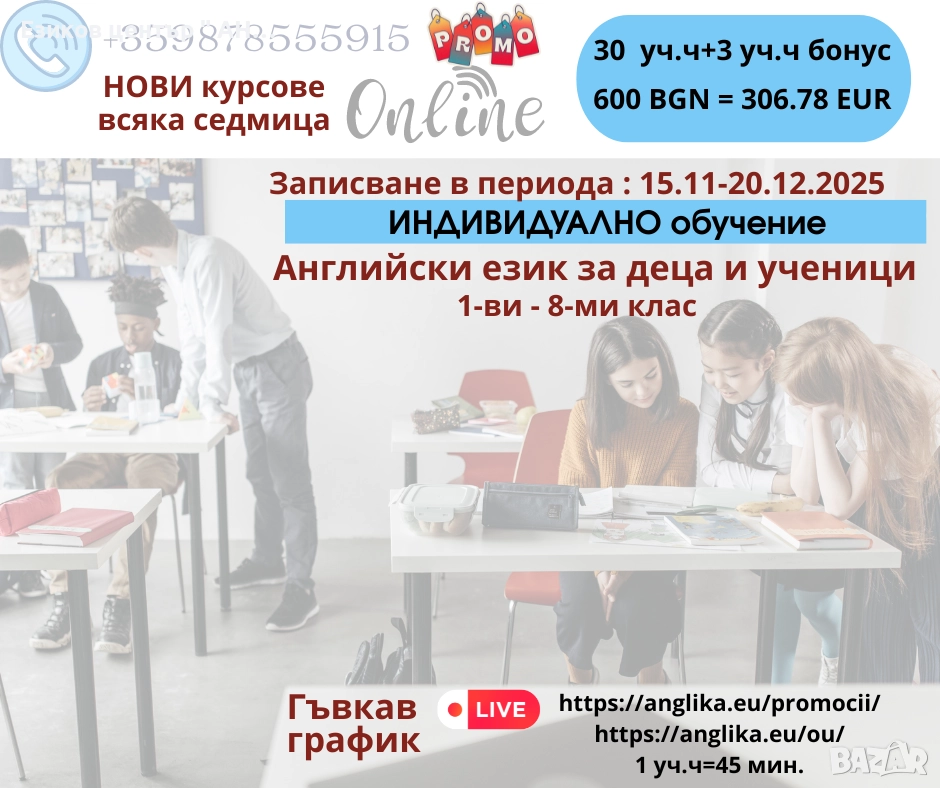 Индивидуално обучение по английски език за ученици, снимка 1