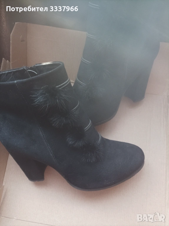 Дамски удобни боти на ток, снимка 1