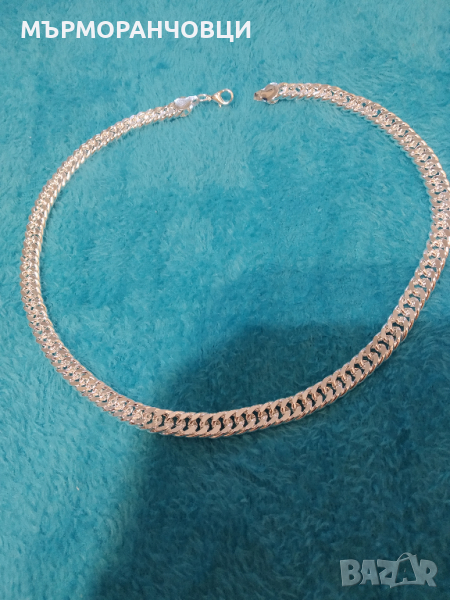 Масивен, сребърен ланец. Дълъг и дебел.С подарък-луксозна, подаръчна кутия, снимка 1