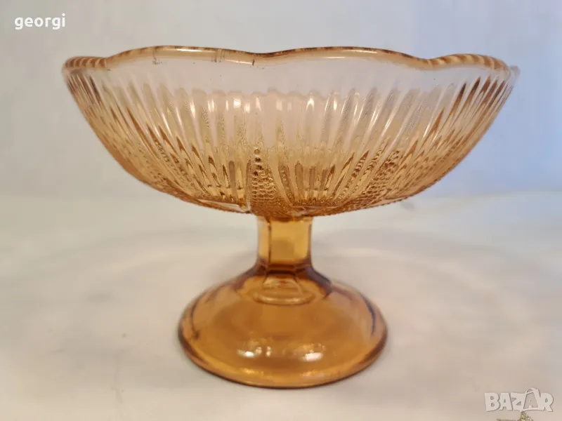 стъклена фруктиера цветно стъкло 25/5, снимка 1