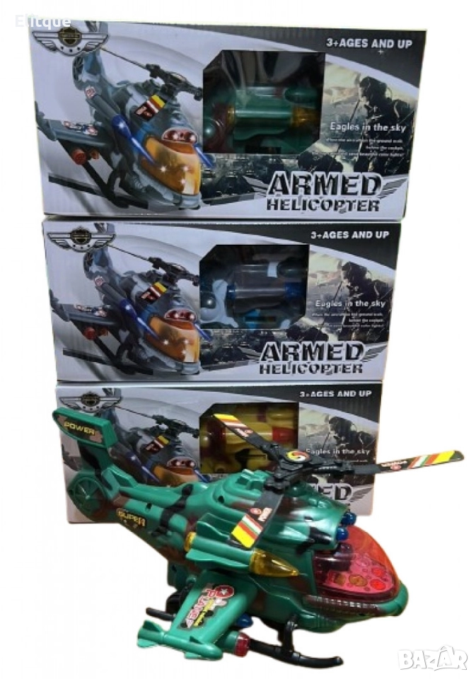 Боен хеликоптер със светлини и звукови ефекти, снимка 1