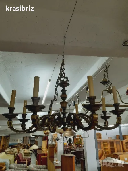 Абажур Месинг- 8 лампи-внос от Германия!, снимка 1