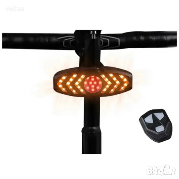 Задна LED светлина с МИГАЧИ, Безжично управление, Звуков сигнал, USB, снимка 1