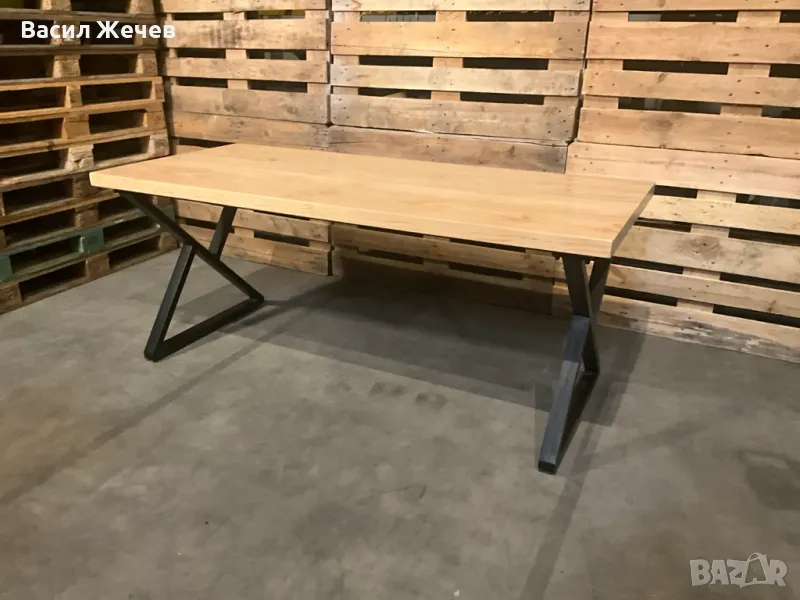 Трапезна маса от масивно дърво, маса за хранене 180 см, снимка 1