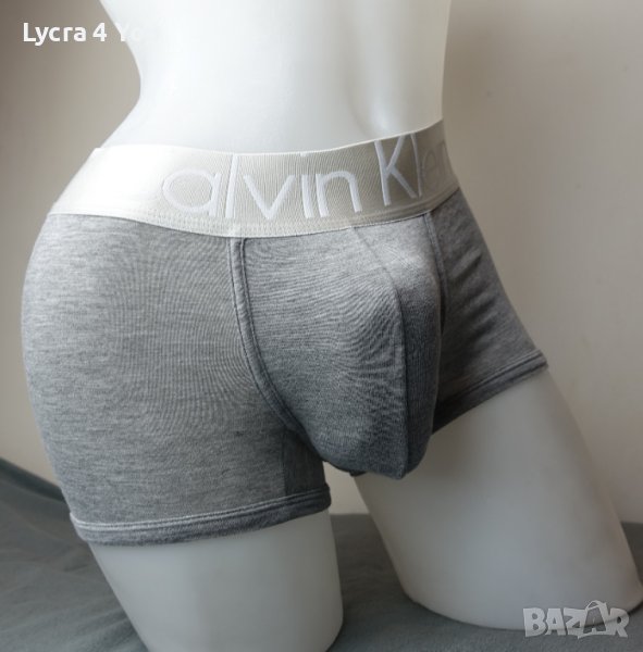 Calvin Klein S мъжки боксер в сив цвят с широк колан с лого на бранда, снимка 1