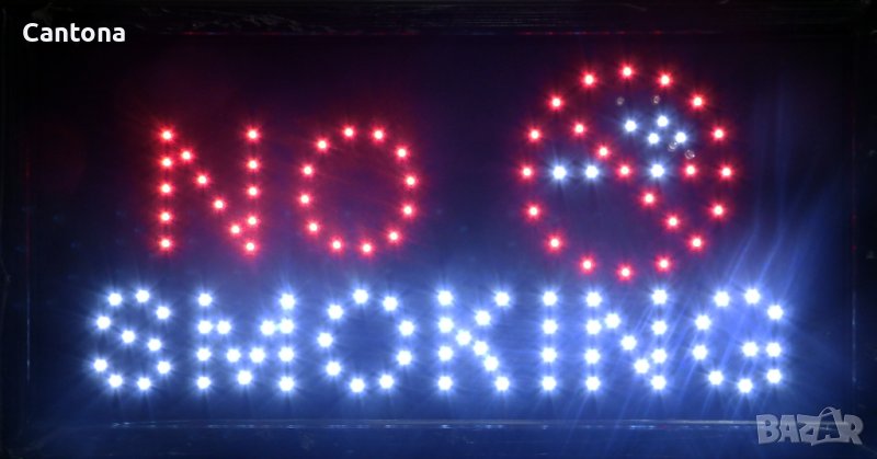 LED светеща рекламна табелa - NO SMOKING, движеща се , снимка 1