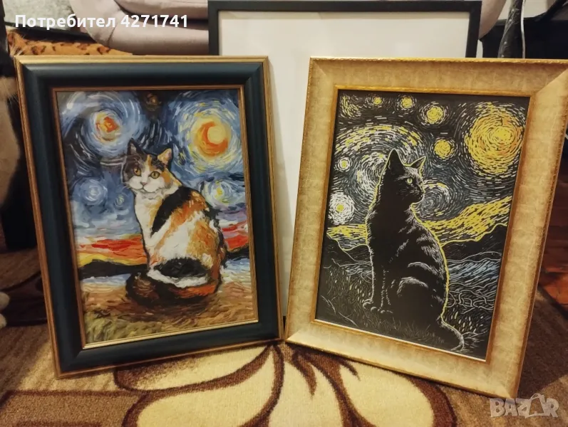 Картини в стил Винсент ван ... Кот, снимка 1