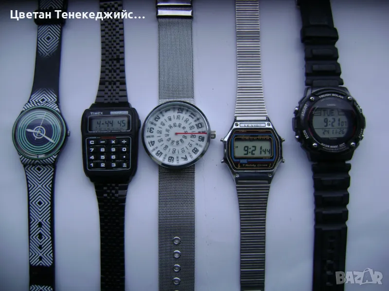 Продавам 5 кварцови часовника Swatch,Timex,Pajdu,Levis,Casio, снимка 1