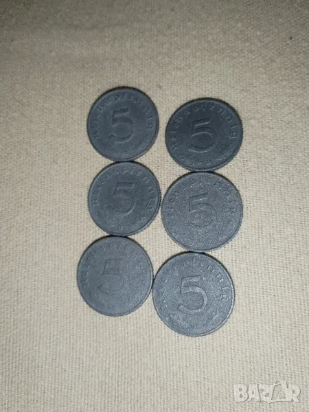Райх монета - Германия - 5 пфенига | 1942-1941-1943-1944г серия D, снимка 1