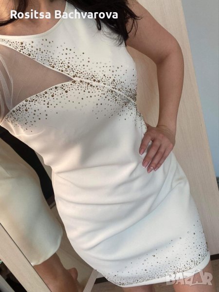 Бяла рокля, L размер, снимка 1