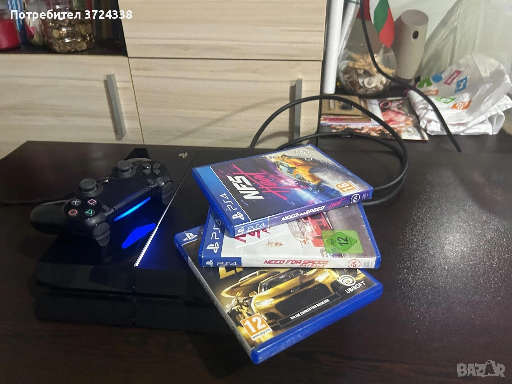 Playstation 4 fat edition + 3 игри, снимка 1