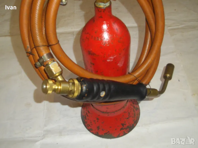 30см НЕМСКА ГАЗОВА ГОРЕЛКА С БУТИЛКА МАРКУЧ РЕДУЦИР ВЕНТИЛ ЗА ГАЗ ПРОПАН-БУТАН ПОЧТИ НОВА, снимка 1