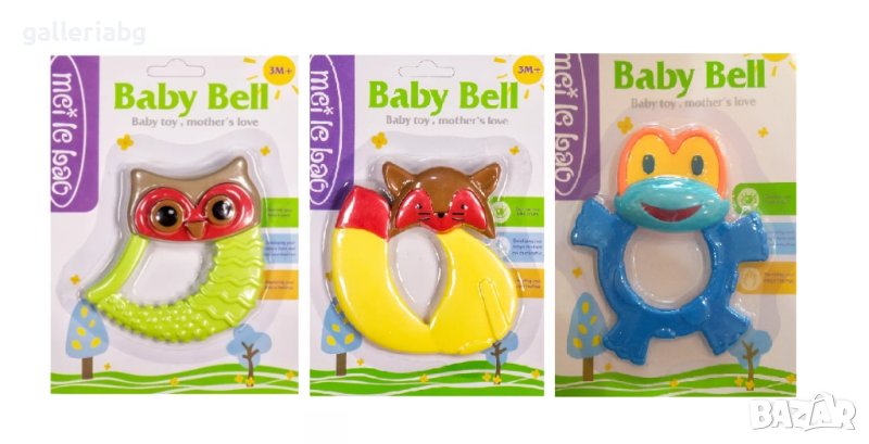 Дрънкалка Baby Bell — Бебешка играчка 3+ месеца (няколко модела), снимка 1