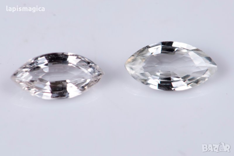 Чифт бели сапфири 1.22ct само нагряван, снимка 1