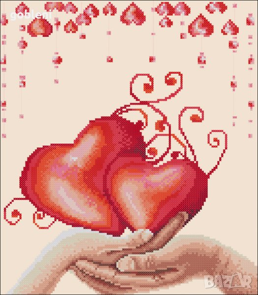 гоблен "ЛЮБОВ"-Д46; шев 1:4; размери/32*36см.; 24 цвята; 32 лв., снимка 1