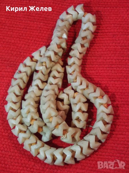 СТАР РЪЧНО НИЗАН РЕТРО ГЕРДАН с МЪНИСТА и ПОЗЛАТЕНА БРОНЗОВА ЗАКОПЧАЛКА 27020, снимка 1