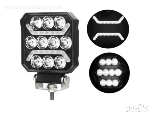 LED диодна лампа халоген бяла светлина + бял или жълт габарит 12V/24V, снимка 2 - Аксесоари и консумативи - 48451296