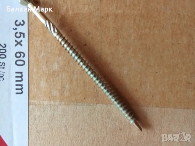 🔩 Винт,винтове за дюшеме,ламперия– 3.5 x 60 мм, TORX, поцинкован – 200 бр./оп., снимка 2 - Железария - 50182018