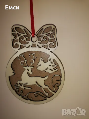 дървени коледни фигурки -елен,пингвин,елхи,3д топки, снимка 15 - Декорация за дома - 47886742