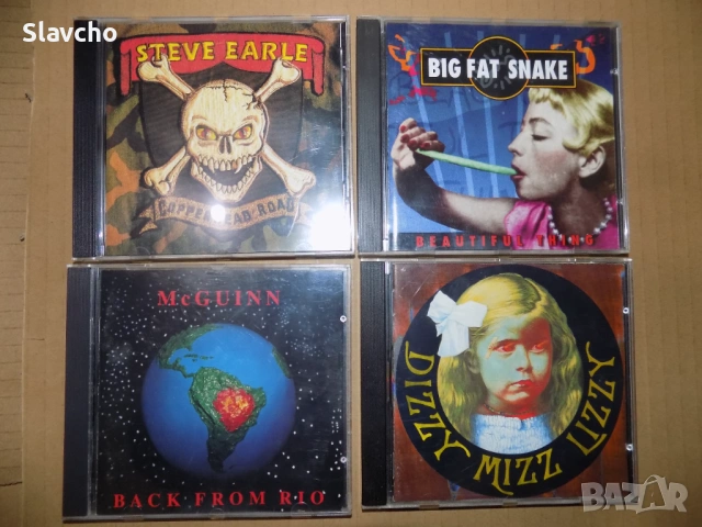 Дискове на -Steve Earle/Big Fat Snake-Beautiful Thing/Roger McGuinn-Back from Rio/Dizzy Mizz Lizzy