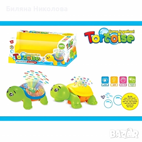 Щастлива костенурка – Детска интерактивна играчка с 3D светлини, музика и проекция, снимка 5 - Музикални играчки - 52241079