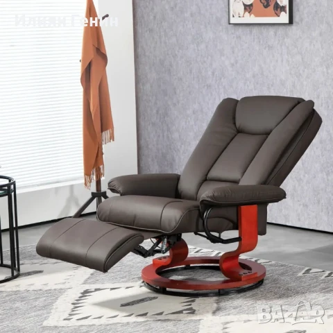 HOMCOM Фотьойл с въртяща се функция, до 150 кг, снимка 8 - Дивани и мека мебел - 50913260