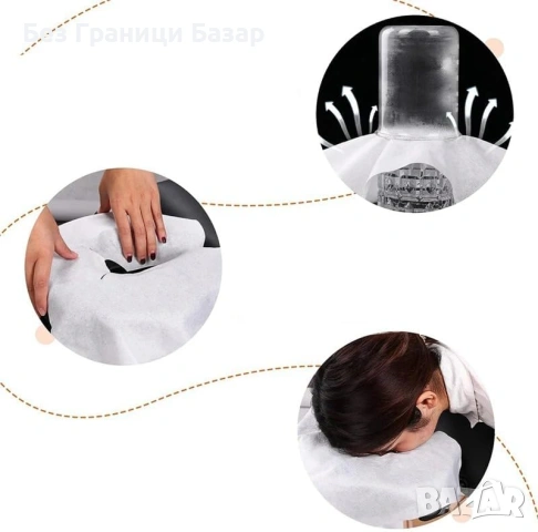 Нови 100 броя хигиенни еднократни калъфи за подглавник масажна кушетка, снимка 7 - Други - 53530302