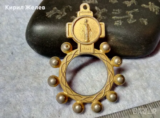 Стар МЕСИНГОВ РИМОКАТОЛИЧЕСКИ МЕДАЛЬОН ИКОНА РЕЛИГИОЗЕН ПЕНДАНТ МЕДАЛ РЯДЪК ИТАЛИЯ 49768