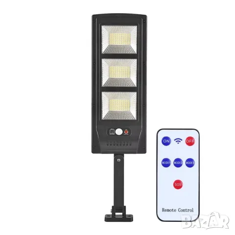 Соларна LED лампа с 180 SMD диода, PIR сензор за движение и IP65 защита