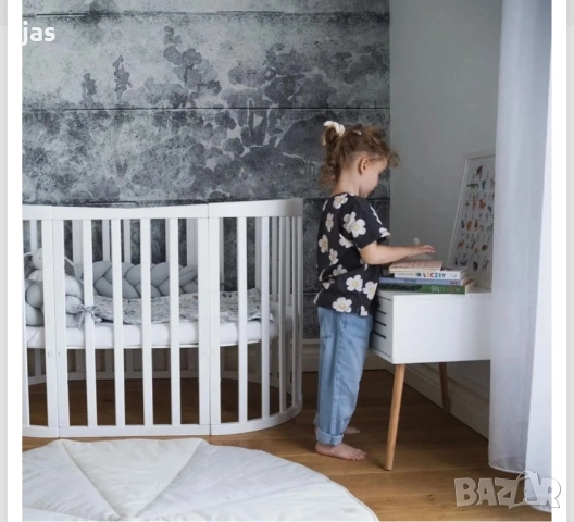 Дървена кошара с Люлеещ механизъм 7в1 - 0-10год., снимка 4 - Бебешки легла и матраци - 51609606