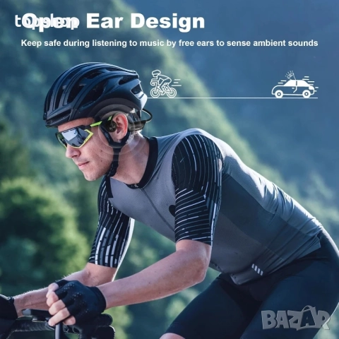 НОВИ слушалки Wantek с костна проводимост - 32GB памет за възпроизвеждане на MP3, водоустойчиви IP68, снимка 4 - Bluetooth слушалки - 51636453