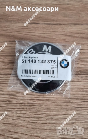 BMW емблема 74мм заден капак черно бяла, снимка 2 - Аксесоари и консумативи - 53432958