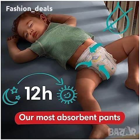 Нов Night Pampers Baby-Dry Nappy Pants размер 5 12 -17 кг памперс бебе 160 броя нощни, снимка 4 - Пелени, памперси - 42180994