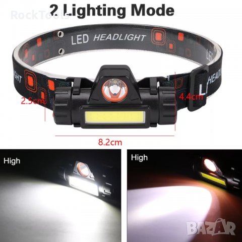 -50% Работен Троен Лек и компактен LED COB челник фенер за глава, снимка 3 - Други спортове - 34432345