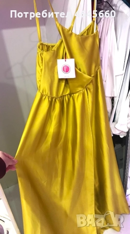 Сатенена рокля с цепка, снимка 2 - Рокли - 52383065