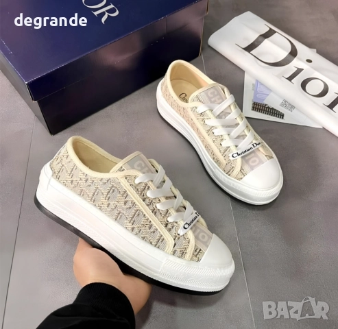 Дамски маратонки Dior Oblique Бежаво