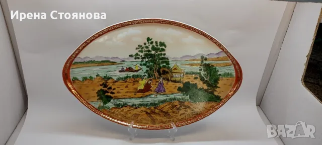 Японско плато с внушителни размери 46,5 /29,5 см. , снимка 8 - Антикварни и старинни предмети - 49377972