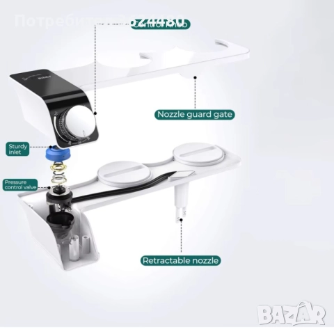 Неелектрическо Биде с Двоен Накрайник, снимка 3 - Други - 52428939