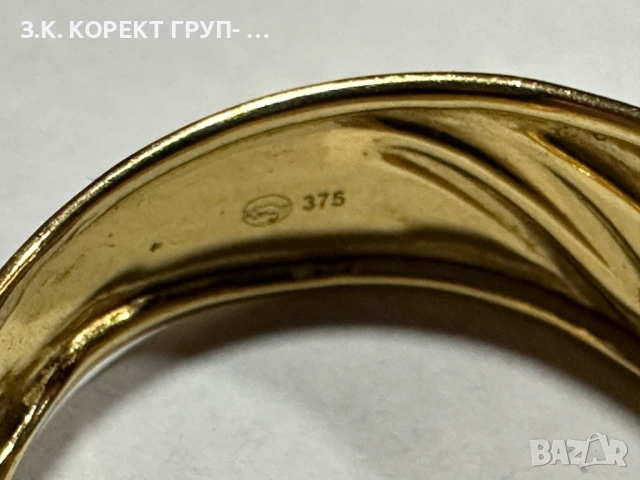 Златен пръстен 9к, 1,33гр, снимка 4 - Пръстени - 53048363