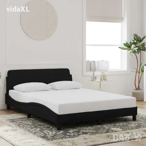 vidaXL Рамка за легло Dover, черна, 140x200 см кадифе, снимка 2 - Спални и легла - 56147421