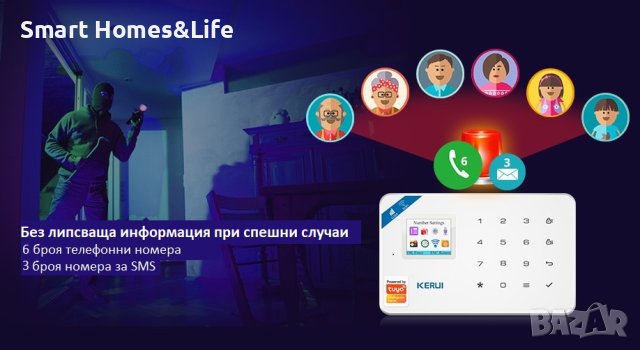 WiFi / GSM Аларма, Smart Алармена система за дом, офис, предприятие, снимка 8 - Други стоки за дома - 41841588