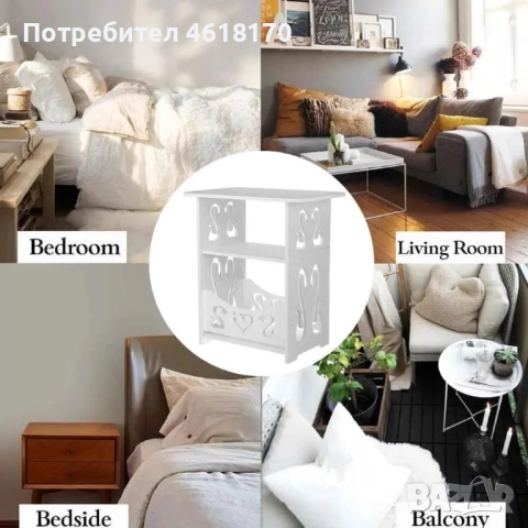 Маса за балкон или офис с три нива на съхранение изработена от устойчива на износване pvc материал, снимка 4 - Маси - 52038092