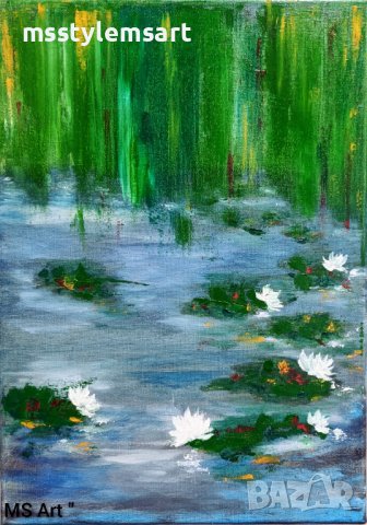 Водни лилии " Маслена живопис 