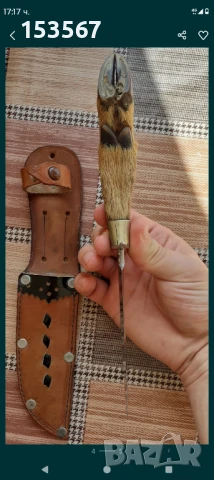 Ловен нож еленово краче, снимка 2 - Ножове - 51318699