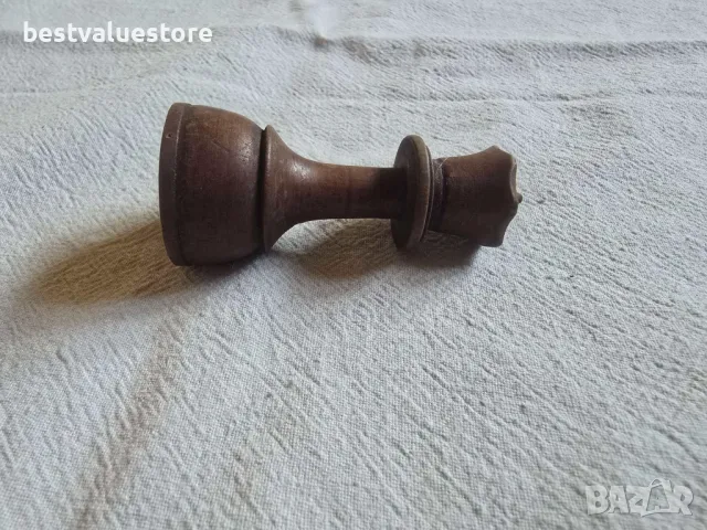 Дървена Шах Фигура Царица, снимка 2 - Антикварни и старинни предмети - 50042737