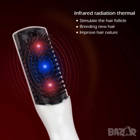 Гребен против косопад с инфрачервена светлина, за растеж на коса, снимка 4 - Продукти за коса - 52212267